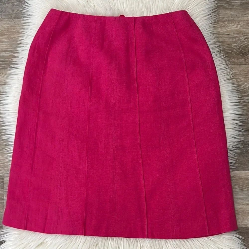 Talbots Elegant Fuchsia 100% Linen Skirt Size 8